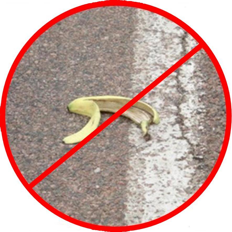 Very Un-Cool to leave Banana Skins on the Road Way!